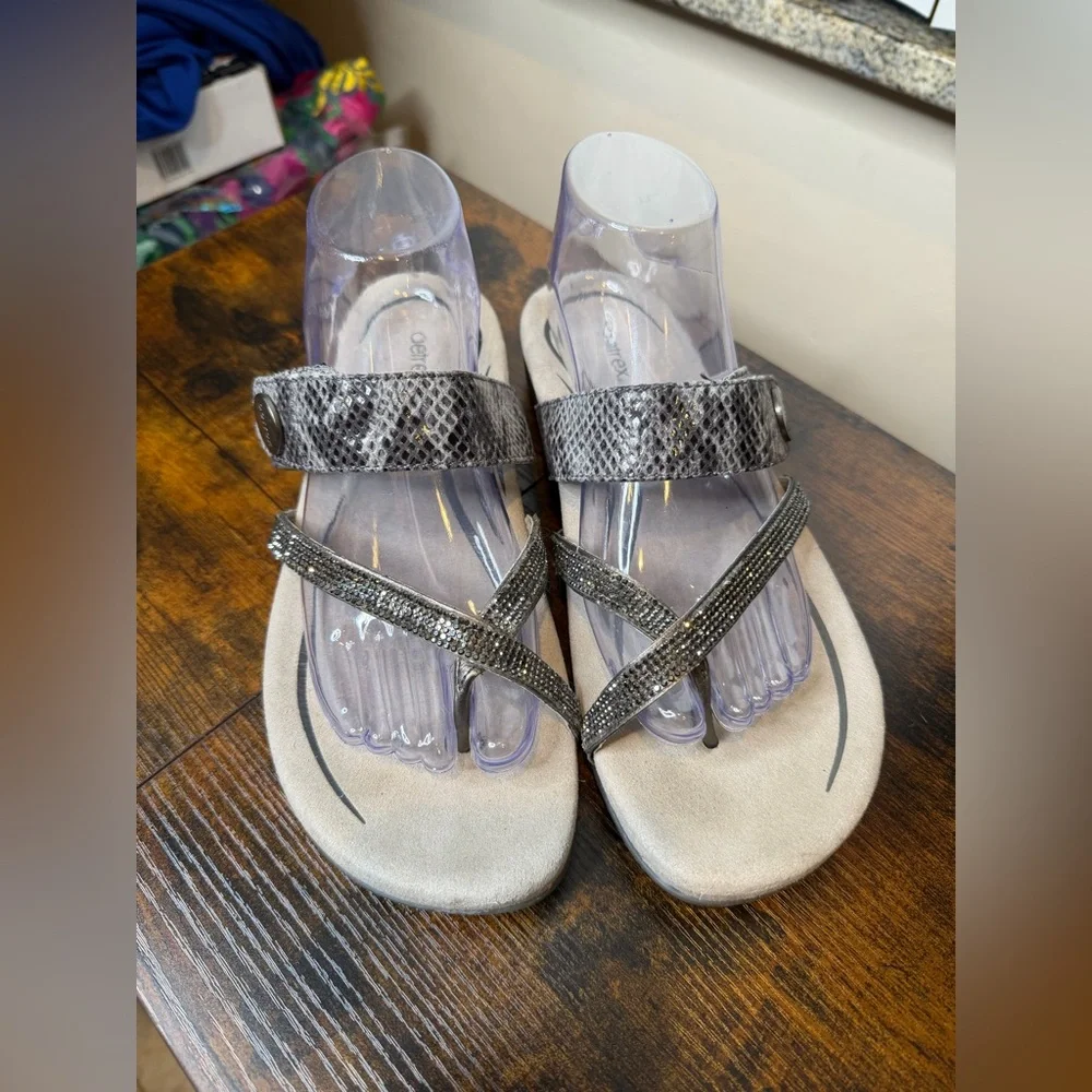 Aetrex Women's Izzy Sparkle Orthopedic Slide Sandals for Women Casual Size 10